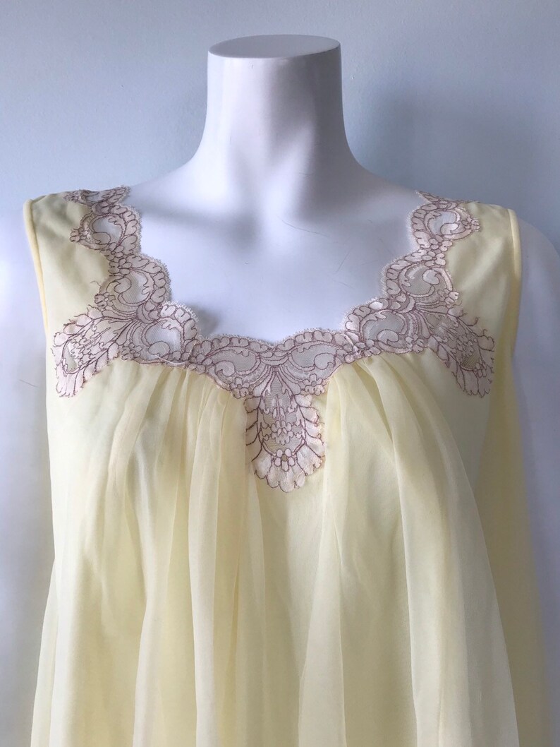 Vintage Yellow Chiffon Baby Doll 1960s Baby Doll Nightgown | Etsy