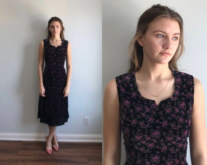 black velvet floral dress