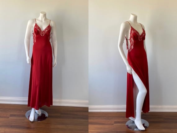 Vintage Deep Red Nightgown, Ralph Montenero for Bl
