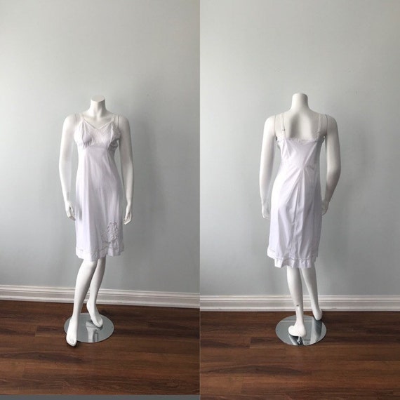 Vintage White Full Slip, 1960s Full Slip, Vintage