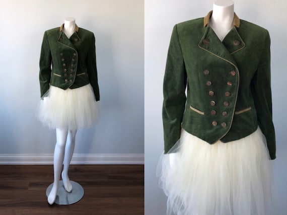Vintage Green Corduroy Jacket, Vintage Green Cordu