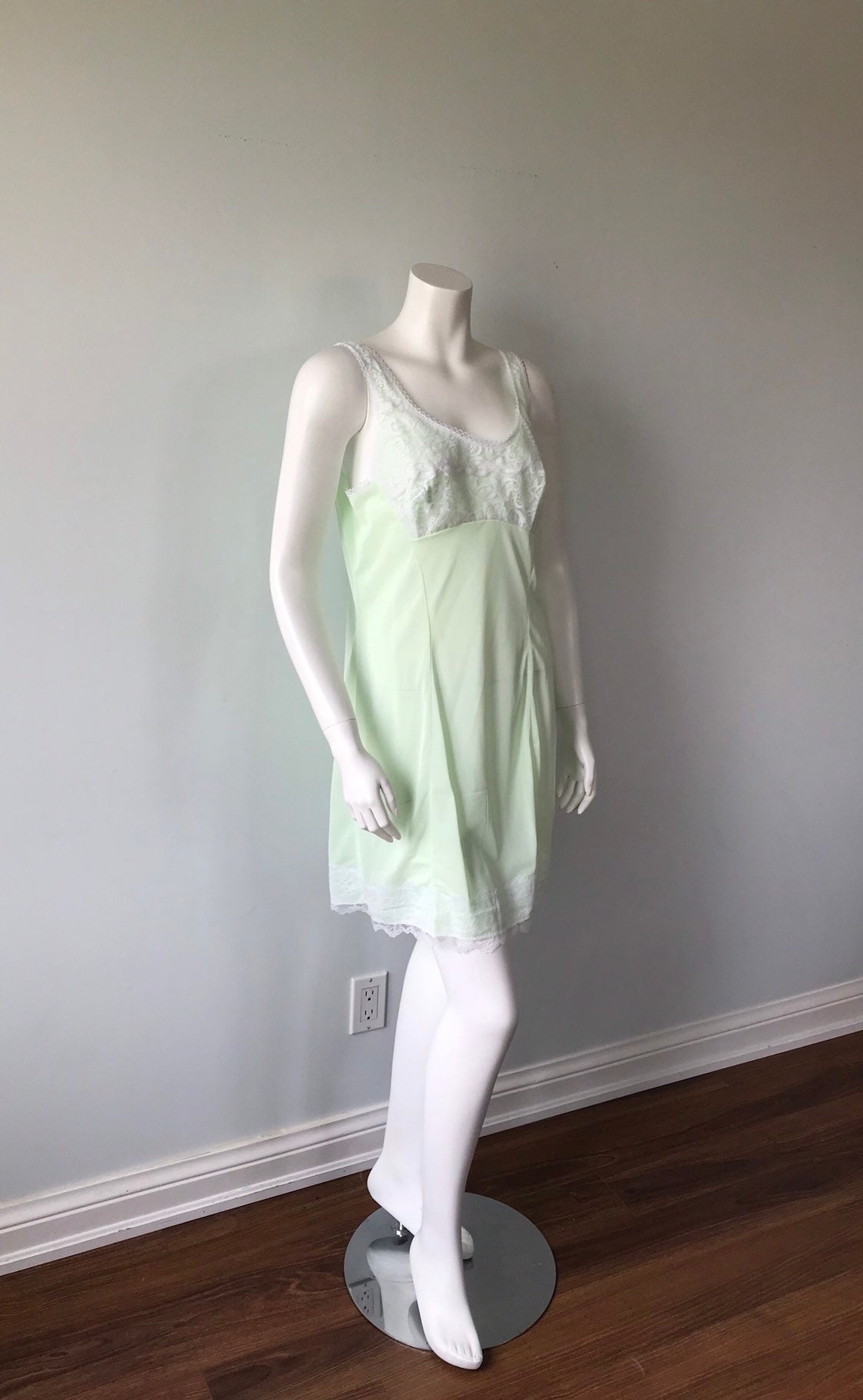 Vintage Lime Green Full Slip Vintage Slip Lime Green Slip Etsy