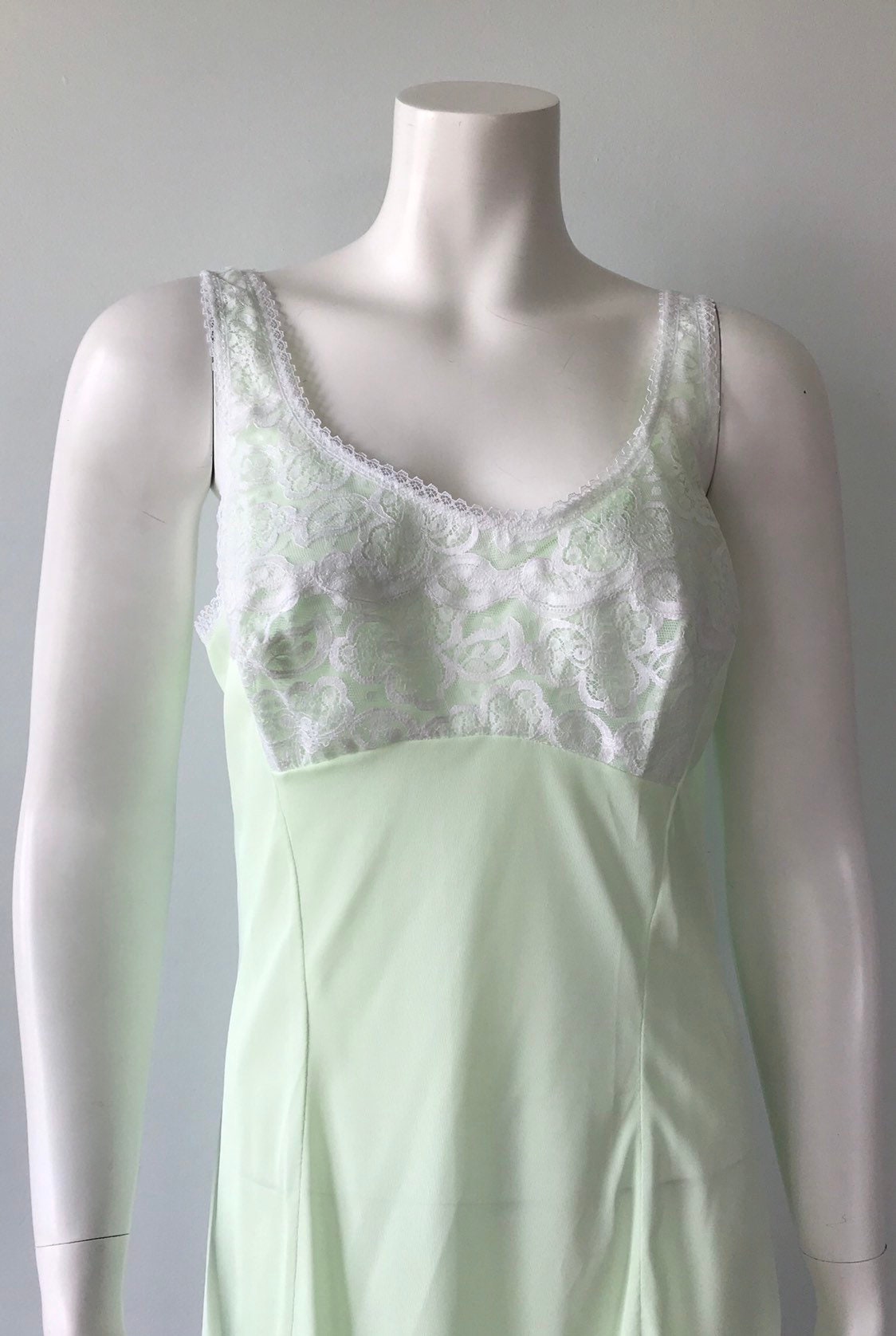 Vintage Lime Green Full Slip Vintage Slip Lime Green Slip Etsy