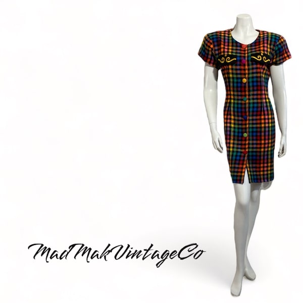 Vintage Plaid Dress 1980s Billie