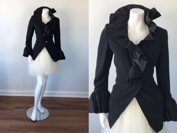Vintage Black Jacket, Gia Mattiolo Couture, 1990s