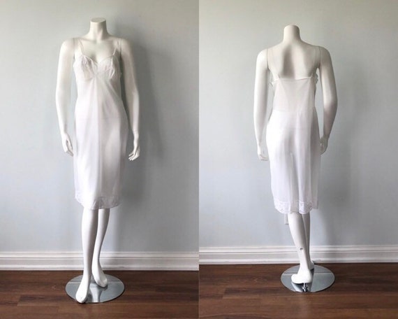 Vintage White Full Slip, Freemans, 1960s Full Slip