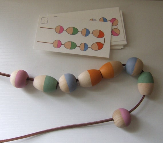 Items similar to travel bead lacing pattern game // for learning and