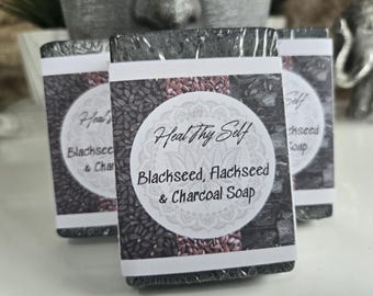 Raw Organic Blackseed, Flaxseed & Charcoal Soap
