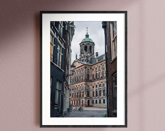Amsterdam The Dam Photo Print, Home Decor wall art, Warm tone prints, Travel poster, Cozy wall photography