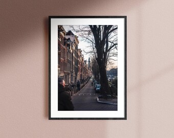 Amsterdam Canal Print, Dutch Architecture photography, Cozy Wall Art, Dutch city photography, Home decor poster