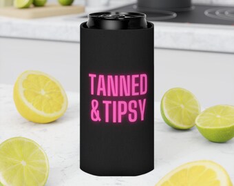 Gebräunter & Tipsy Dosenkühler - Lustiger Sommer-Getränkehalter, Strandparty-Accessoire, Geschenk für Freunde, Feier im Freien unverzichtbar, BBQ-Must-Have