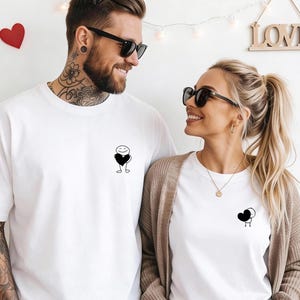 Partnerlook T-shirt als Geschenkidee Valentinstag, Pärchen T-shirt Geschenk Jahrestag, Liebe Geschenk Frau Valentinstag Geschenk für Mann