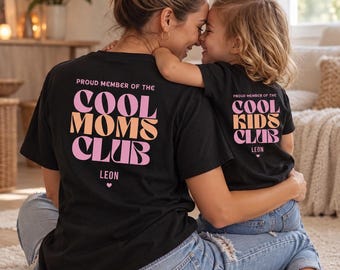 Mom and baby matching outfits, Cool Moms Club shirts as a cool gift for the best mom, a gift for expectant mothers, a Mother's Day gift for children