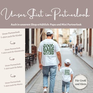 May include: A white t-shirt worn by an adult with the dark green text COOL DADS CLUB and a smaller matching white t-shirt worn by a child with the dark green text COOL KIDS CLUB. Both shirts feature short sleeves and a crew neckline design.
