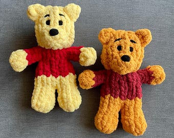 Patrón de arrullo inspirado en Winnie the Pooh, tejido a mano, videotutorial y patrón PDF, tejido a mano, descarga digital, bricolaje