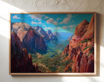 Grand Canyon Art Print – Southwest Landscape Painting – Arizona Desert Wall Decor – National Park Scenic Nature Artwork