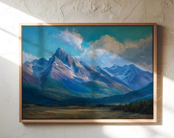 Grand Teton National Park Art Print – Mountain Landscape Painting – Wyoming Nature Wall Decor – Scenic Wilderness Artwork