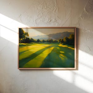 Golf Course Painting – Morning Light Landscape Art Print | Golf Wall Decor | Gift for Golfer | Impressionist Fairway Scene | Canvas or Paper