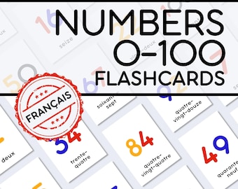 Flashcards Chiffres 0 à 100 PDF à Imprimer | Cartes pour Apprendre à Compter en Français | Activités Maths Maternelle et Préscolaire