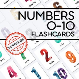 Flashcards Números 0–10 PDF para Imprimir | Cartões para Aprender a Contar em Português | Matemática Pré-Escolar e Educação Infantil