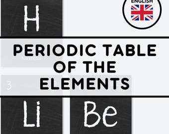 120-Piece PERIODIC TABLE MURAL | Handwritten Chalk Font Chemistry Chart | Periodic Table of the Elements | Educational Science Posters