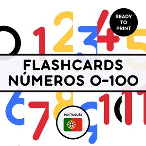 FLASHCARDS NÚMEROS 0-100 | PORTUGUÊS | READY TO PRINT