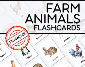Animaux de la Ferme Flashcards PDF | Cartes de Vocabulaire Français FLE | Support Maternelle et CP | Activité Montessori à Imprimer
