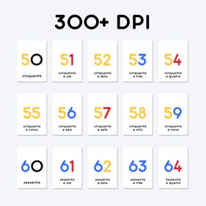 300+ DPI | cinquenta, cinquenta e um, cinquenta e dois, cinquenta e três, cinquenta e quatro, cinquenta e cinco, cinquenta e seis, cinquenta e sete, cinquenta e oito, cinquenta e nove, sessenta, sessenta e um, sessenta e dois, sessenta e três, sessenta e quatro