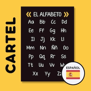 EL ALFABETO CARTEL | Spanish Language Educational Wall Art | Montessori Classroom Decor | Elementary School Poster | Kids Learning Prints