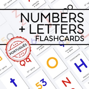 Karteikarten Alphabeto + Números 0–100 PDF para Imprimir | Letras ABC + Cartões de Contagem para Crianças | Educacao Säuglingil