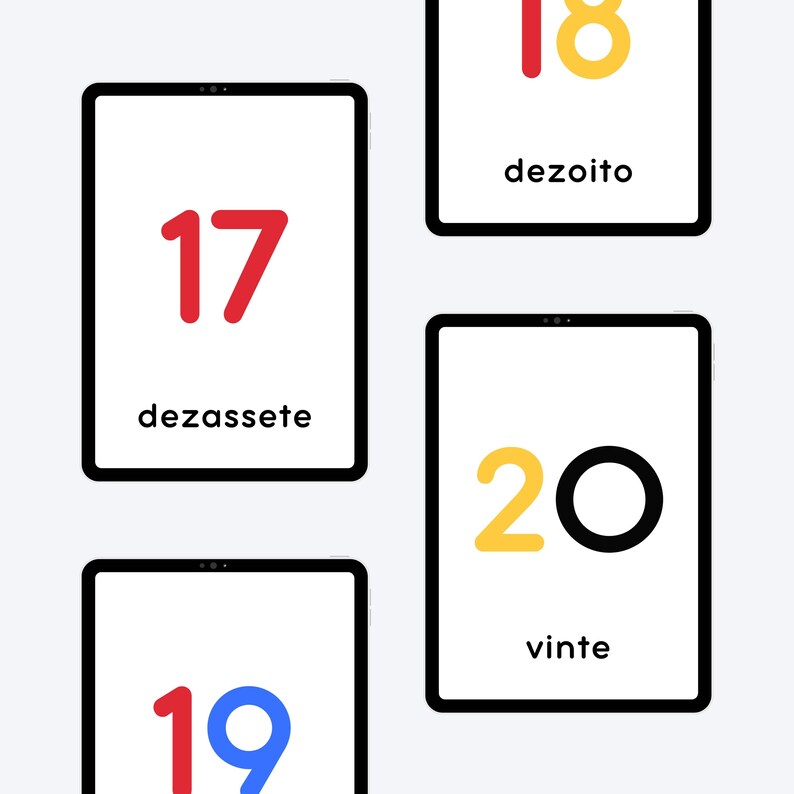 dezassete, dezoito, dezanove, vinte