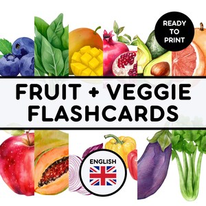 FRUIT + VEGGIE FLASHCARDS | ENGLISH | READY TO PRINT
