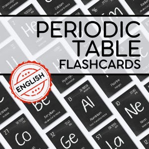 Fiches de révision du tableau périodique (PDF imprimable) | Fiches de chimie | Fiches d'étude des éléments chimiques | Document scientifique A5 à imprimer | Ressources STEM