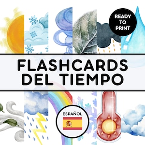 FLASHCARDS del TIEMPO | Educational Printable Cards | Montessori Pre-School Cards | Homeschool Activity | Spanish Learning Resources