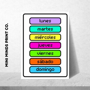 lunes, martes, miércoles, jueves, viernes, sábado, domingo