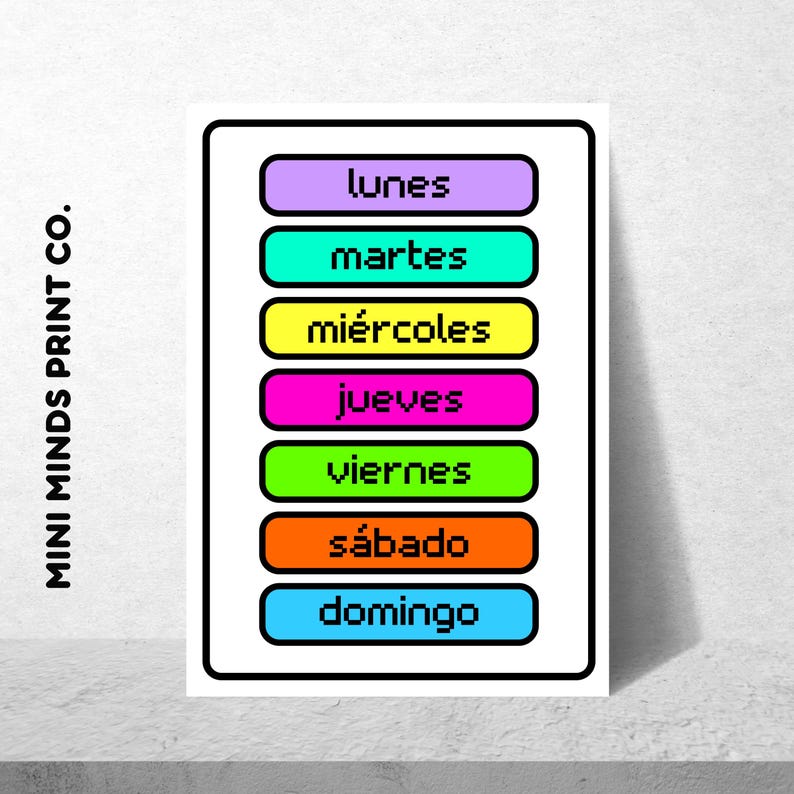 lunes, martes, miércoles, jueves, viernes, sábado, domingo