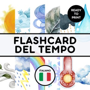_FLASHCARD del TEMPO | Druckbare Lernkarten | Montessori Vorschulkarten | Hausschulaktivität | Italienisch Lernmittel