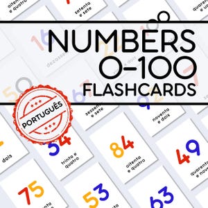 Karteikarten Números 0–100 PDF para Imprimir | Karten für Aprender a Contar em Português | Atividades de Matemática Säuglinge und Pré-Escolar