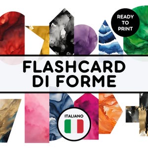 FLASHCARD DI FORM | Druckbare Lernkarten | Montessori Vorschulkarten | Hausschulaktivität | Italienisch Lernmittel