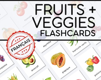 Flashcards Fruits et Légumes PDF à Imprimer | Cartes de Vocabulaire Alimentaire | Activités FLE | Ressource Maternelle + Primaire