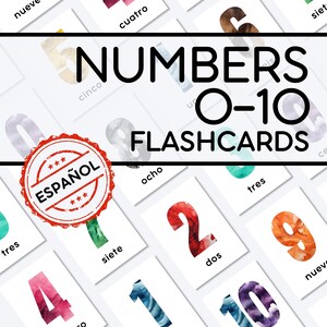 Flashcards Números 0–10 PDF Imprimible | Tarjetas para Aprender a Contar en Español | Recurso Educativo Infantil y Preescolar