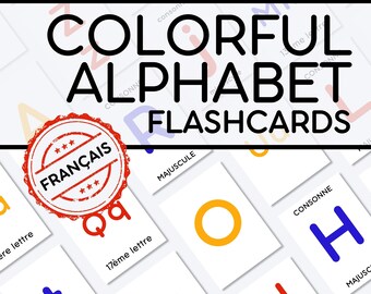 Flashcards Alphabet Français PDF à Imprimer | Cartes Lettres ABC pour Enfants | Activités de Reconnaissance des Lettres