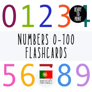 CARTES MÉDICALES DE 0 À 100 CHIFFRES | Ressources d'apprentissage du portugais | Matériaux Montessori | Activité préscolaire + maternelle | Imprimables pour l'école à la maison