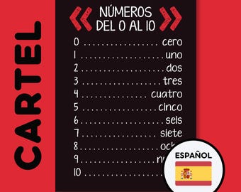 NÚMEROS DEL 0-10 POSTER | Spanish Language Educational Wall Art | Montessori Classroom Decor | Elementary School Poster | Prints for Kids