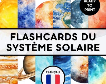 FLASHCARDS du SYSTÈME SOLAIRE | Educational Printable Cards | Montessori Pre-School Cards | Homeschool Activity | French Learning Resources