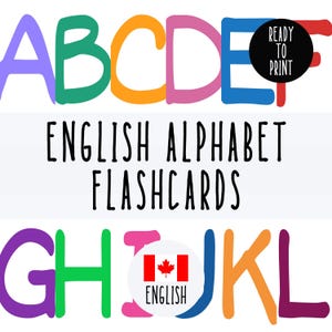 TARJETAS DE APRENDIZAJE DEL ALFABETO / ABC / Recursos para el aprendizaje del inglés / Materiales Montessori / Actividades para preescolar y jardín de infantes / Aprender las letras