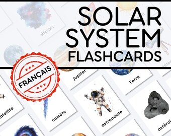 Flashcards Système Solaire PDF à Imprimer | Cartes de Vocabulaire Français Espace + Planètes | Activités FLE | Maternelle + Primaire