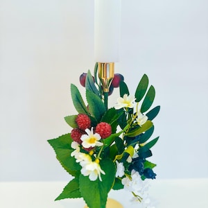 Whimsical Mixed Berry Fruit Candlestick Holder
