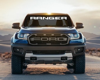 Ford Ranger windshield decal, sticker. Adhesive vinyl decal/sticker. All colors available.