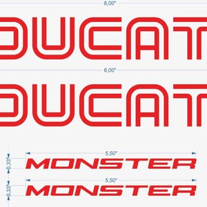 4x Ducati Monster Abziehbilder, Sticker Set. Ducati Monster Motorrad Fahrrad Aufkleber Aufkleber Set Vinyl Logo Tank. 4 Stück Sticker. Alle Farben.
